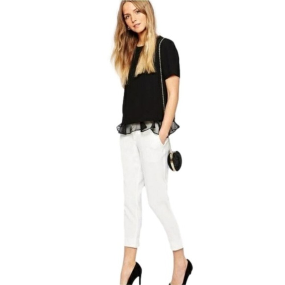 Limited sexy Drew fit White Cropped Trousers Dress Pants Career Casual size‎ 16
